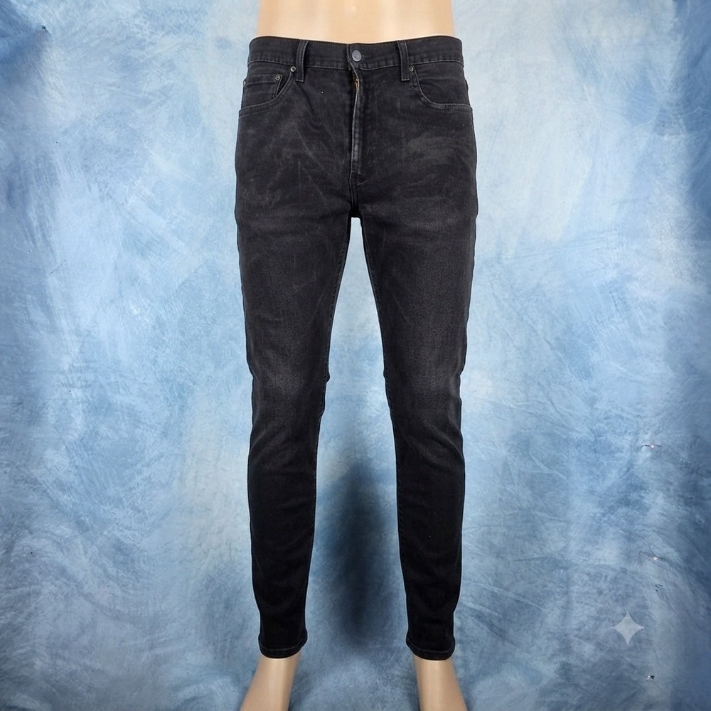 Levis 510 Skinny Fit Black Denim Jeans Mens 36x32